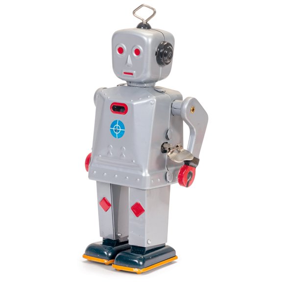 Lata coleccionable Toy Tobar Sparkling Mike Robot Wind Up