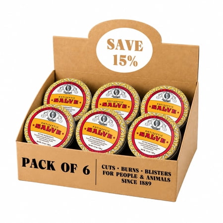 Rawleigh Antiseptic Salve for First Aid, Minor Cuts & Wounds, 6 Big Tins of 4.5 oz