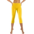 thumbnail image 2 of GEWSEY Women's Lightweight Soft Capri Leggings Crop Leggings 3/4 Stretch Yoga Pants (Yellow, S), 2 of 6