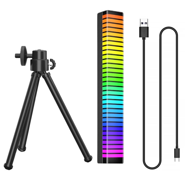 Portable Floor Atmosphere Lamp Color Changing Corner 3D Pickup Light Wireless Music Night Lighting Stick Car Interior