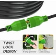 thumbnail image 3 of RVMATE 25 ft 30 Amp 125 V 3750 W 3-Prong Generator Extension Cord NEMA L5-30P/L5-30R SJTW Jacket GC33025-RM, 3 of 6