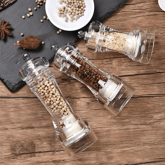 Pepper Grinder-Acrylic Salt and Pepper Shakers Adjustable Coarseness By Ceramic Rotor Kitchen Accessories S,1 x pepper grinder