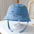 thumbnail image 2 of MIASHUI Baby Sun Hats Toddler Dinosaur Embroidery Beach Hat Summer Adjustable Bucket Cap,Blue,One Size, 2 of 5