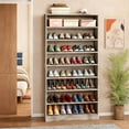 thumbnail image 2 of Demi Bonn Wooden Shoe Rack 9-Tier Shoe Storage Organizer Entryway Shoe Shelf, 40-45 Pairs Freestanding Shoe Cabinet, Gray, 2 of 10