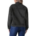 thumbnail image 3 of INSPIRE CHIC Women's Jean Jacket Button Down Pockets Oversized Denim Jacket, 3 of 6