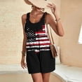 thumbnail image 5 of Cavosen Independence Day Plus Size Loose Patriotic Jumpsuits Short Overalls with Pocket Star and Stripe Summer Going Out Rompers, 5 of 7