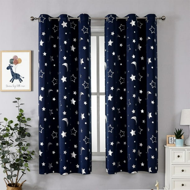 Bearachild 2 unids/set de cortinas para sala de estar a precio asequible, suaves y acogedoras con colores fáciles de combinar, cortinas térmicas Sombras de ventana Azul marino 132*160
