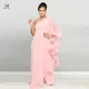 thumbnail image 4 of Mono sexy y elegante de un solo hombro para mujer, de gasa, de manga larga, para fiesta de graduación, de diseñador, de una pieza, con volantes, 2023, 4 of 5