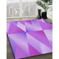 thumbnail image 3 of Ahgly Tapis Rond Lavable en Machine Intérieur Transitionnel Violet Violet, 4 Pieds Rond, 3 of 7
