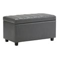 thumbnail image 1 of SIMPLIHOME Darcy 34 inch Wide Rectangle Lift Top Storage Ottoman Bench in Stone Grey Faux Leather, Footrest Stool, Coffee Table for the Living Room, Bedroom, and Kids Room, Contemporary, 1 of 6