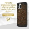 thumbnail image 2 of Case Yard Wooden Case for iPhone-12/12-Pro Soft TPU Silicone cover Slim Fit Shockproof Wood Protective Phone Cover for Girls Boys Men and Women Supports Wireless Charging Mandala Design, 2 of 7