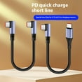 thumbnail image 2 of 15/30cm 90 Degree Angled Type C Cord 6A Fast Charging Cable Fast Speed Data Wire, 2 of 10