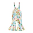 thumbnail image 3 of CUZIBR Girls Baby Jumpsuits Outfits Easter Bunny Print Colorful Ribbed Summer Flared Pants Suspenders Playwear Cute Overalls Romper Holiday Onesies Bell Bottoms Dailywear,Green,18-24 Months, 3 of 9