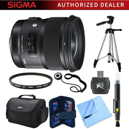Sigma 24mm F/1.4 DG HSM Wide Angle Lens (Art) for Canon DSLR Camera Mount includes Bonus Xit 60