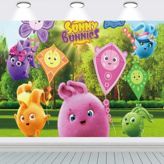 Sunny Bunnies school Backdrop Taspestry Wall Decor Banner Party Supplies Poster Birthday Decorations Background for Photography Taspestry