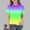 Yellow, variant on ITSAME Girls School Uniform Polo Shirt Gradient Print Short Sleeve Summer Fashion Casual Pullover Light Blue Size 7-8 Years