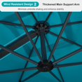 thumbnail image 6 of PURPLE LEAF 13 FT Outdoor Cantilever Umbrellas Square Aluminum Offset Hanging Umbrellas with 360°Rotation Tilt Adjutable Garden Pool Large Patio Umbrella,Turquiose Blue, 6 of 10