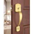 thumbnail image 1 of Front Door Handle and Deadbolt Set  Front Door Lock Set  Oil-Rubbed Bronze  Vintage Lower Half Entry Handleset  Entry Door Handle with Reversible Lever, 1 of 7