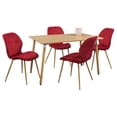 thumbnail image 3 of Comedor MOBILKRAFT Modelo Malibu 4 Sillas Rectangular Estilo Contemporáneo Color Rojo, 3 of 5