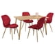 thumbnail image 3 of Comedor MOBILKRAFT Modelo Malibu 4 Sillas Rectangular Estilo Contemporáneo Color Rojo, 3 of 5