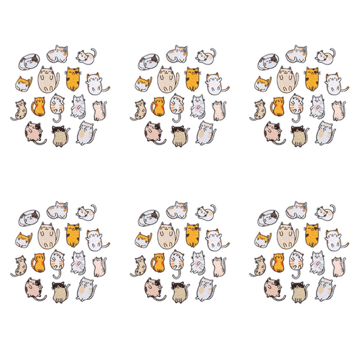 Embroidered Iron on Patches, 90PCS Vivid Cute Cat Embroidery Patches for Jeans Jackets Sewing Applique DIY Accessory