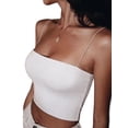 thumbnail image 4 of DYMADE Women Bandeau Tops Solid Sleeveless Casual Extra-Slim Rock Theme Camisole Tank Tops, 4 of 4