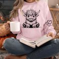 thumbnail image 5 of successthop Womens Sweatshirts Vintage Cow Crewneck Long Sleeve Sweatshirts Casual Pullover Hoodie Graphic Print Blouse, 5 of 6