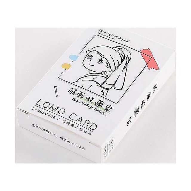 Juego de 28 hojas de tarjetas Lomo con dibujos animados de lindas pinturas