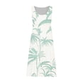 thumbnail image 5 of Ovzne Robes d'Été pour Femmes 2025 Robe pour Femme Mode Robe Sans Manches Col Rond Imprimé Floral Pli Serré Robe de Plage Grande Taille Robe Imprimée Liquidation, 5 of 5