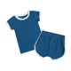 thumbnail image 1 of Ropa De Bebé (Niño O Niña) Traje De Niño Pequeño Verano Acanalado Top De Manga Corta Pantalones Cortos Conjunto De Dos Piezas Azul Odeerbi  LM103-10405, 1 of 8