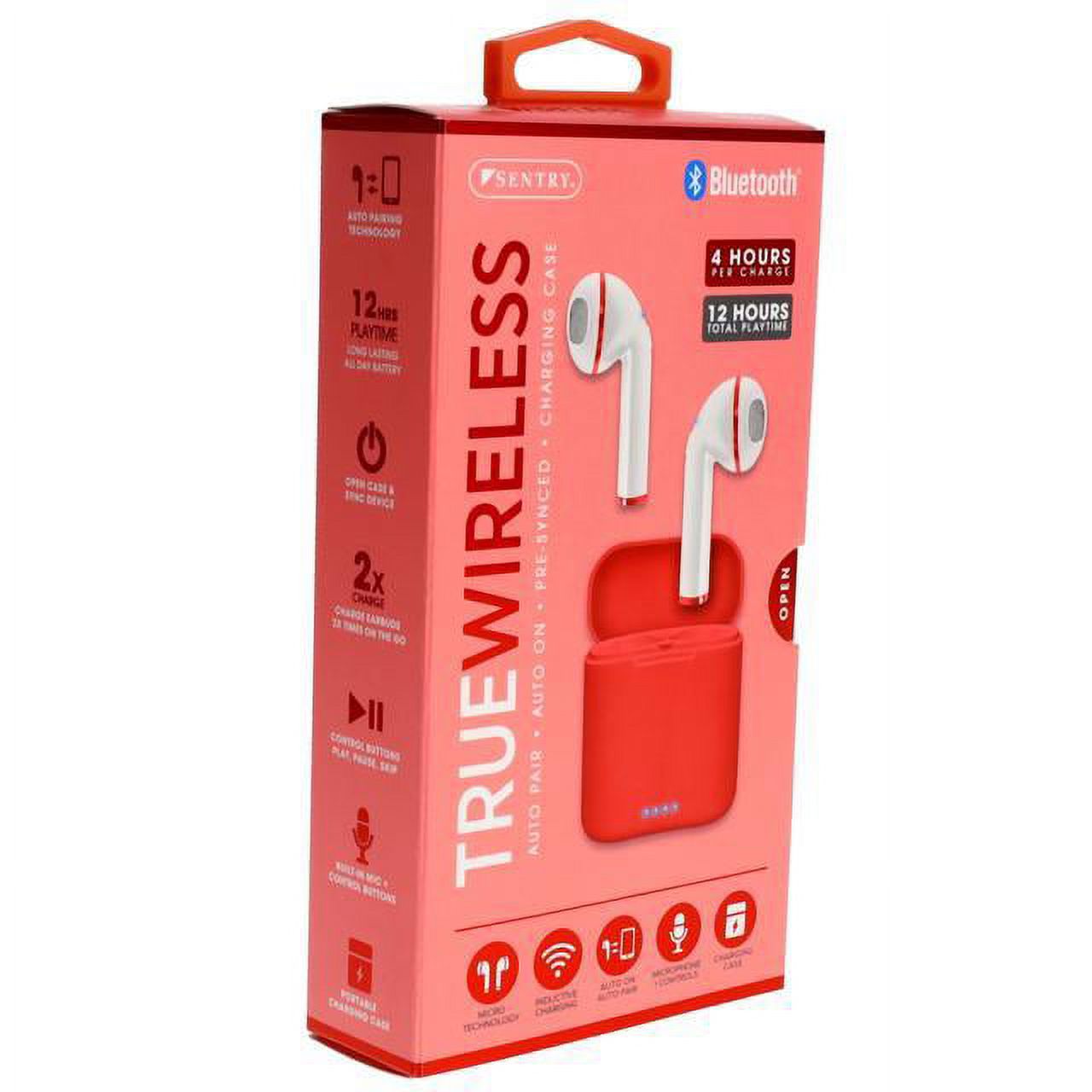 Sentry BT960R Tw Earbuds W/ Charging Case Coral Red