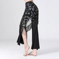 thumbnail image 6 of Women's Belly Dance Hip Scarf with Fringe Sequins Mesh Triangle Skirt Hip Scarf Black Colorful, 6 of 8