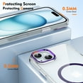 thumbnail image 6 of ELEHOLD Clear Case for iPhone 15, Compatible with Mag safe Accessory Military Grade Drop Protection Anti-Yellowing Clear Slim Rugged Shockproof Protective Case for iPhone 15,Purple, 6 of 8