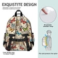 thumbnail image 5 of Butterfly Leaf Text Pattern Cute School Backpack Bag for School with Padded Back and Adjustable Shoulder Straps 15.25"x11.5"x5.25", 5 of 5