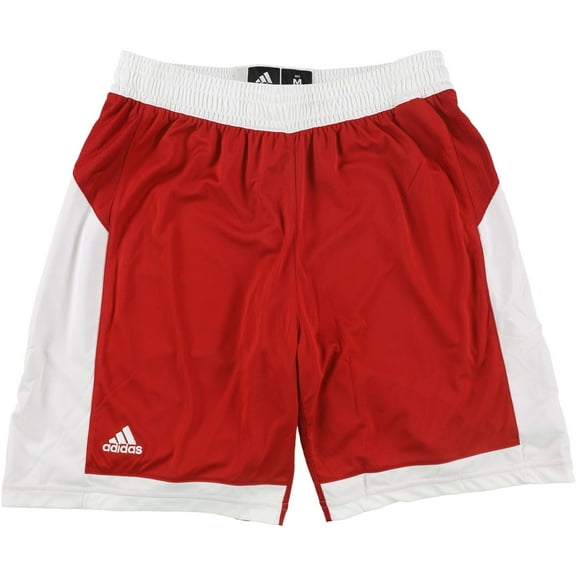 Adidas Mens Two Tone Basketball Athletic Workout Shorts, Red, XX-Large