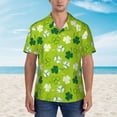 thumbnail image 4 of Balery St Patrick's Day7 Print Men's Hawaiian Shirts Short Sleeve Beach Shirt Relaxed Fit Vacation Button Down Shirts-XX-Large, 4 of 9