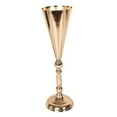 thumbnail image 3 of Florero de trompeta de flores para boda, jarrón dorado de estilo europeo, centros de mesa de Metal elegantes para el hogar, decoración para de 12x36cm, 3 of 8