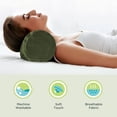 thumbnail image 3 of Hemp Fabric 5x14" Neck Roll Pillowcase - Soft Washable Pillow Cover - Made in USA, Forest Green, 3 of 9
