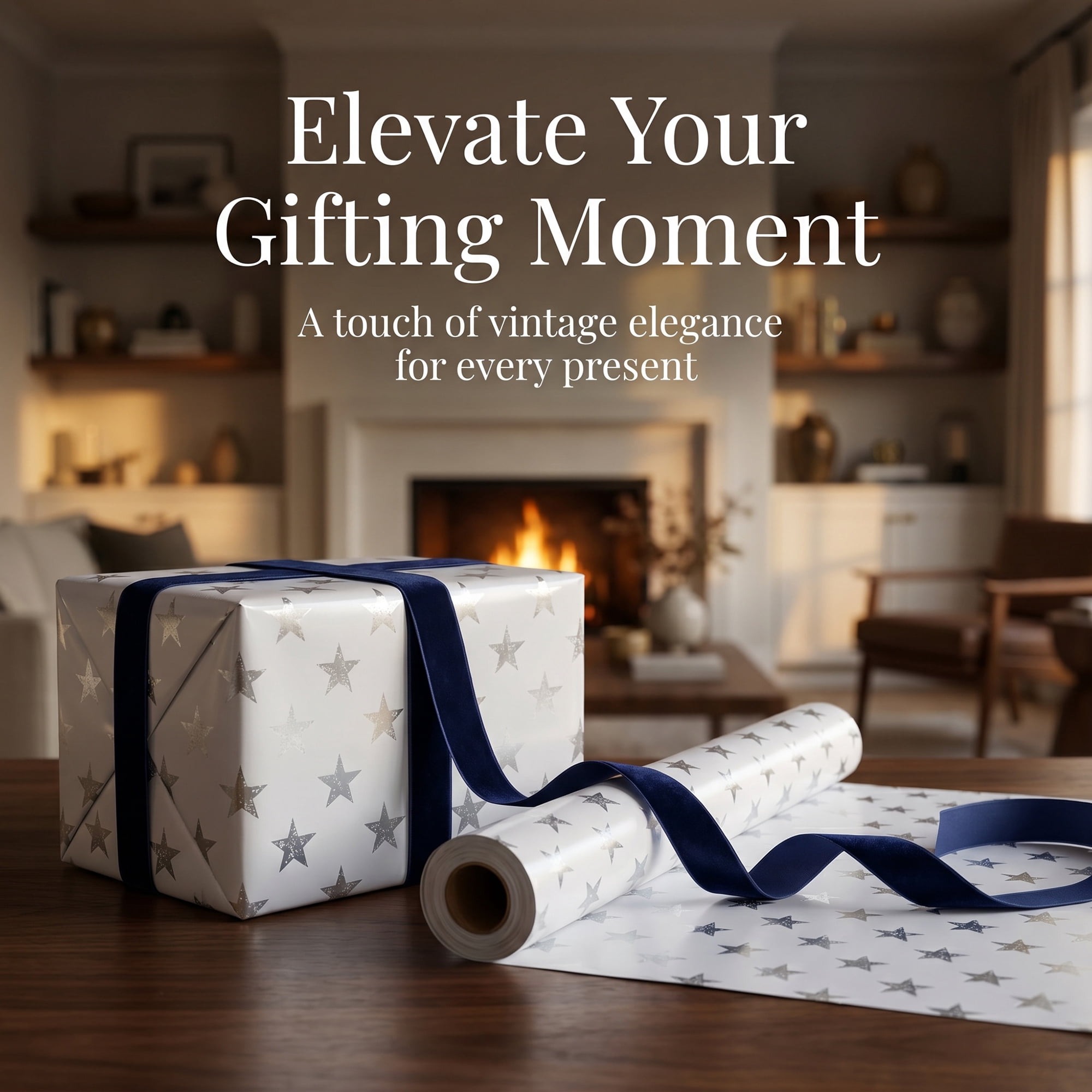 Unique Bargains Star Premium Gift Wrapping Paper Sheet for All Occasions White 27.6"x19.7"