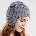 thumbnail image 2 of CSChome Bonnet Tricoté Unisexe Hiver - Protection des Oreilles Couleur Unie Bonnet Chaud Sans Bord, 2 of 7