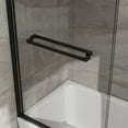 thumbnail image 6 of Resenkos Double Sliding Bathtub Shower Door 60 in. W x 58 in. H Aluminum Framed Shower Enclosure For Tub with SGCC Clear Tempered Glass, Stainless Steel Hardware, Black, 6 of 7