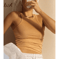 thumbnail image 1 of Faithtur Débardeur Femme Décontracté Couleur Unie Col Rond Sans Manches Crop Top, 1 of 6