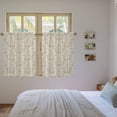 thumbnail image 4 of Beige Baroque Tier Curtains, Farmhouse Scroll Floral Pattern Art Light Filtering Kitchen Curtains, 2Pcs Rod Pocket Half Window Treatments Panels for Sink Cafe Cabinet Basement 27.5x45 Inches, 4 of 9