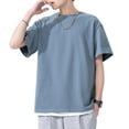 thumbnail image 1 of Camiseta hombre, Camiseta de manga corta para hombre Camisetas de algodón sólido con cuello redondo Abanopi XX-grande, 1 of 7