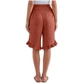 thumbnail image 3 of Women's Bermuda Shorts Knee Length High Waist Plus Size Summer Beach Flowy Wide Leg Short, 3 of 4