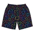 thumbnail image 4 of Bixox Men's Colored Hearts printing Casual Classic Fit Short Summer Beach Shorts, 4 of 6