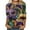 Multicolor—Tops-ZE, variant on AGWOLF Mardi Gras Shirts for Women Fancy Mask Printed Crewneck Tops 3/4 Sleeve Carnival Outfit Fat Tuesday Party Blouses