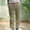 Khaki, variant on Mens Pants Casual with Pockets Striped Daily Trousers Loose Straight Leg Solid Color Army Green for L
