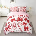 thumbnail image 2 of Homewish Red Bowknot 7-Piece Twin Bedding Sets for Children Kids,Merry Christmas Bedding Comforter Set,Xmas Candy Cane Breathable Sheet Sets,Ultra Soft Home Decor,Reversible, 2 of 8