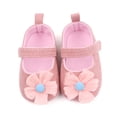thumbnail image 1 of xiaxaixu Baby Girls Premium Flats Rubber Sole Infant Flower PU Leather Toddler First Walker Crib Shoe, 1 of 6